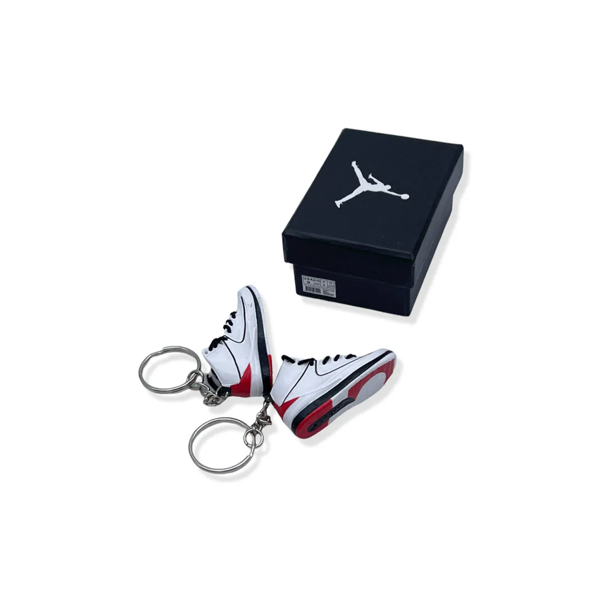 3D Sneaker Keychain- Air Jordan 2 Varsity Red Pair