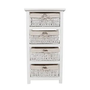 4 Maize Baskets White Storage Unit