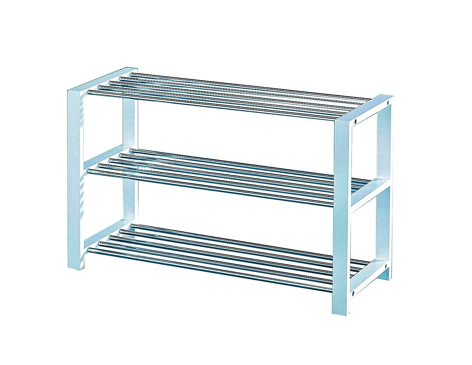 Aspect 3-Tier Wooden Frame Shoe Rack-White