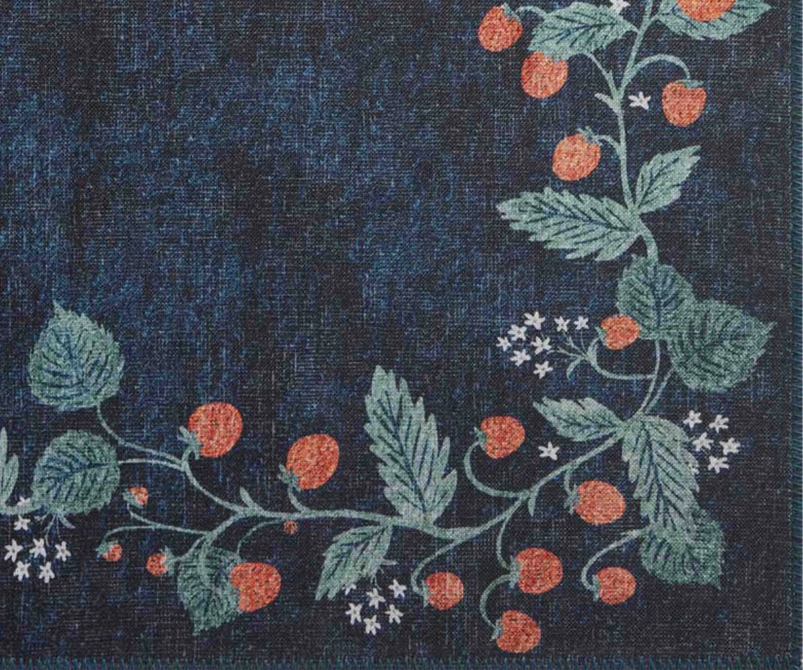 Atelier Strawberries Non-Slip Rug - Navy