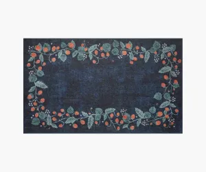 Atelier Strawberries Non-Slip Rug - Navy