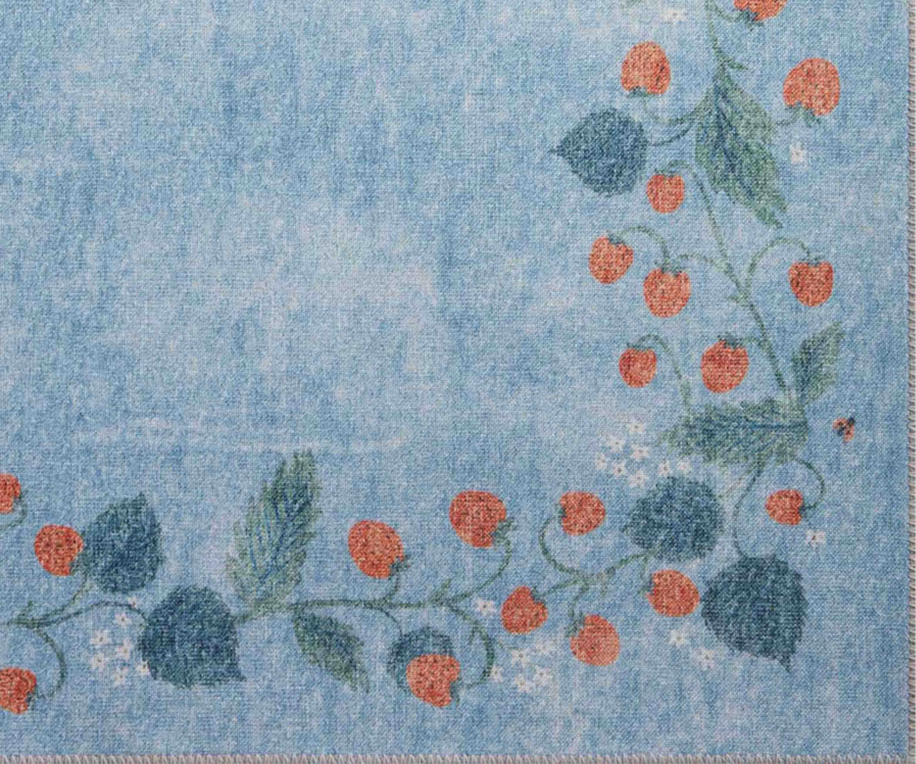 Atelier Strawberries Non-Slip Rug - Periwinkle