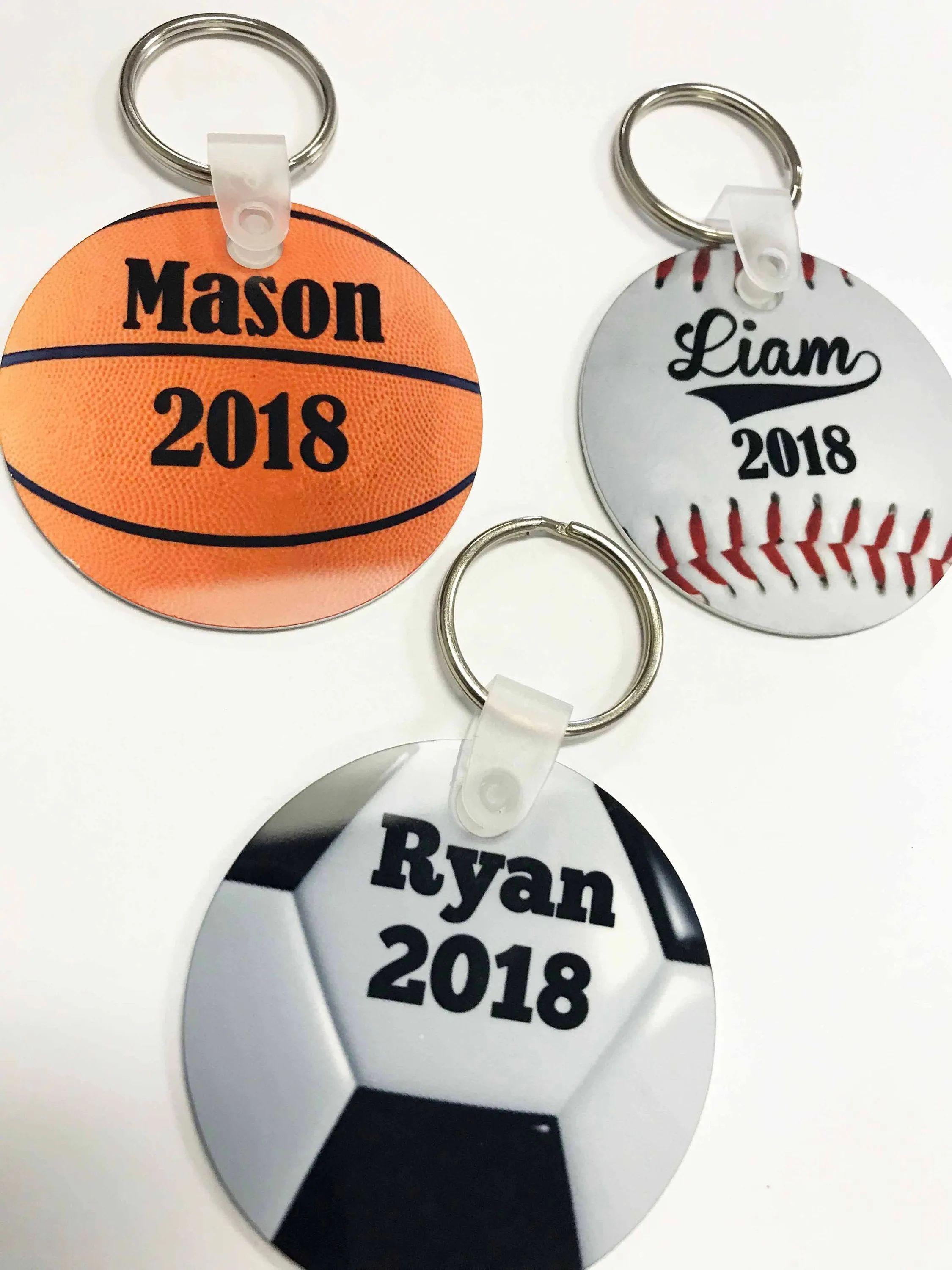 Basketball, Soccerball, Baseball Keychains