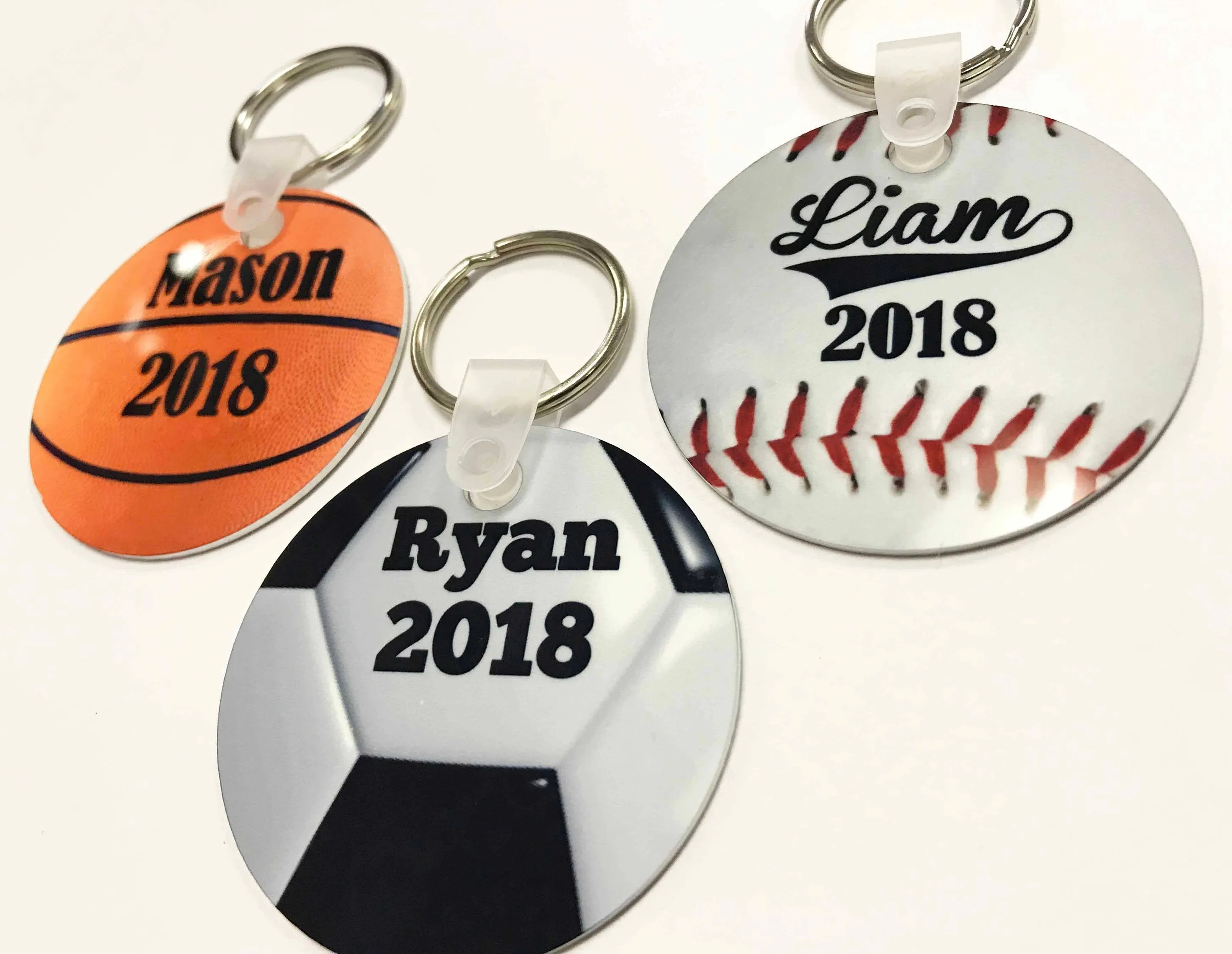 Basketball, Soccerball, Baseball Keychains