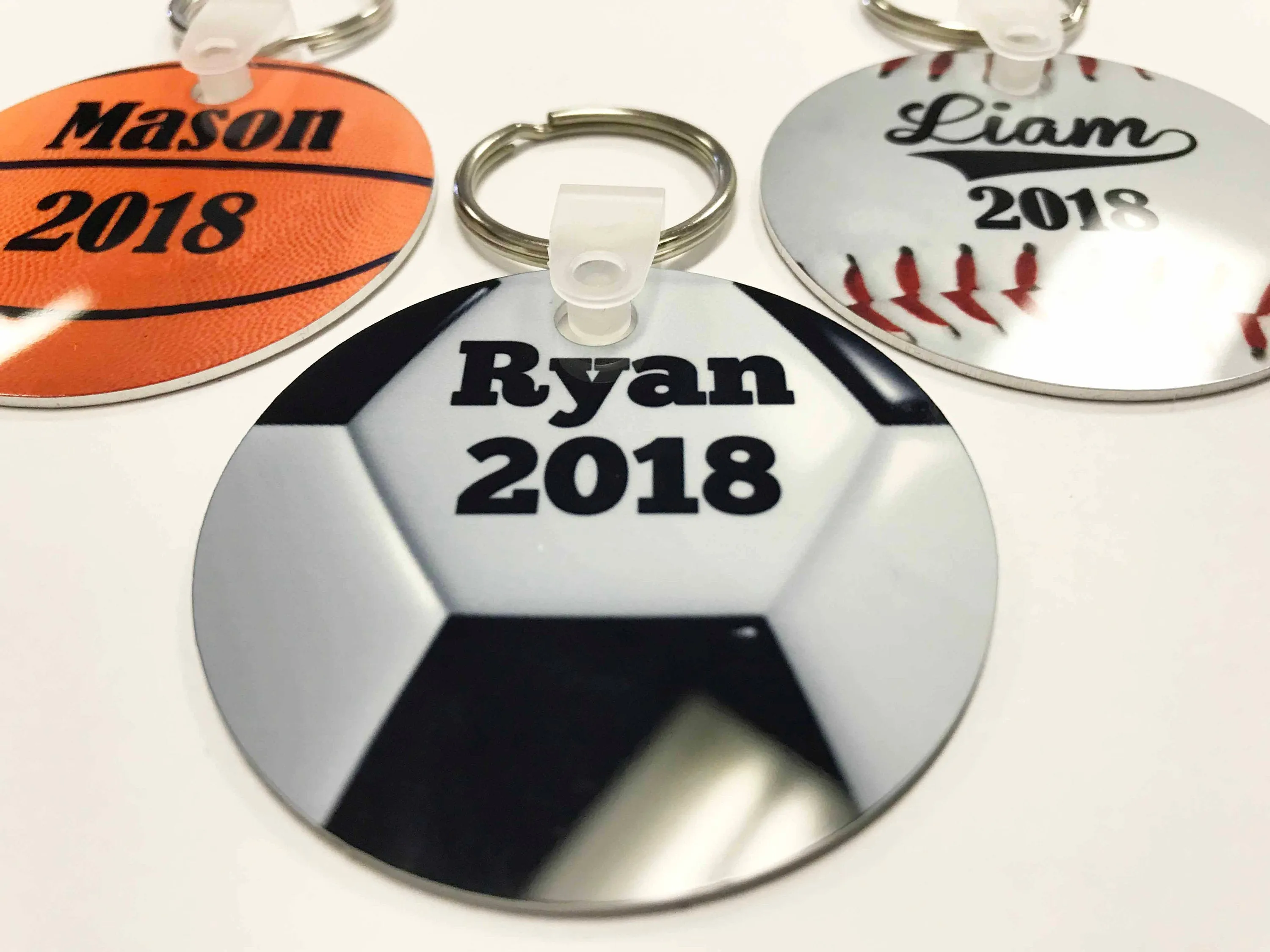 Basketball, Soccerball, Baseball Keychains