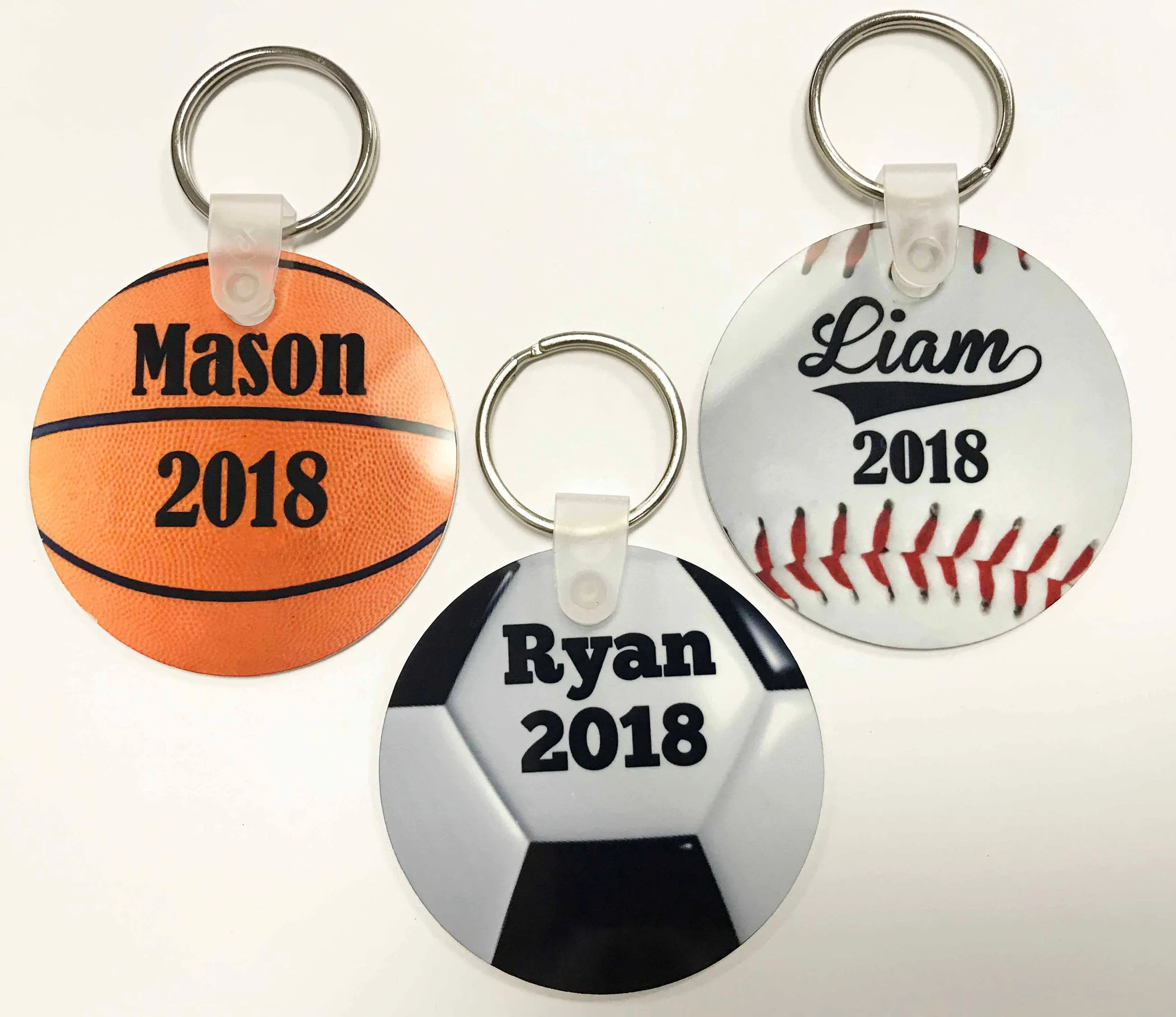 Basketball, Soccerball, Baseball Keychains