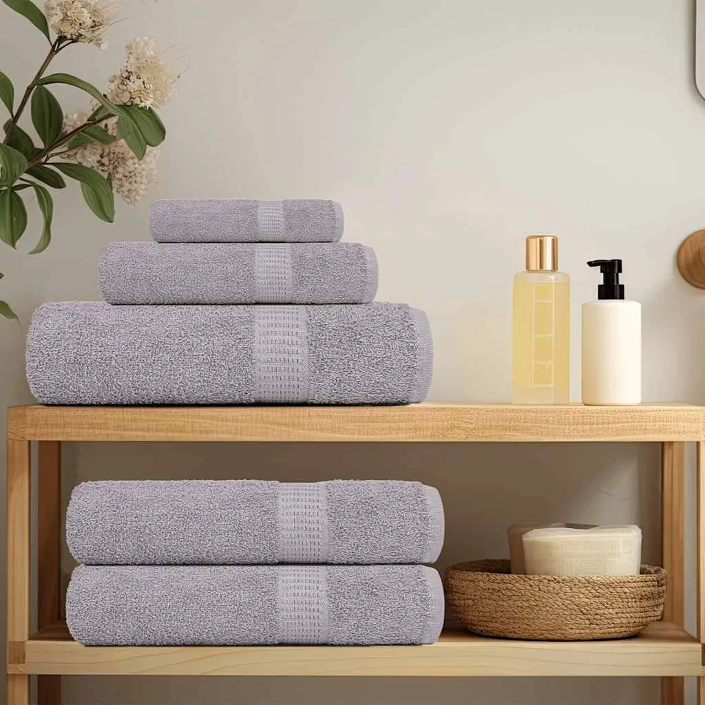 Bath Towels 10 pcs Grey 100x150 cm 360 gsm 100% Cotton