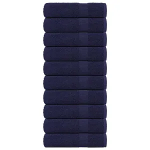 Bath Towels 10 pcs Navy Blue 100x150 cm 360 gsm 100% Cotton