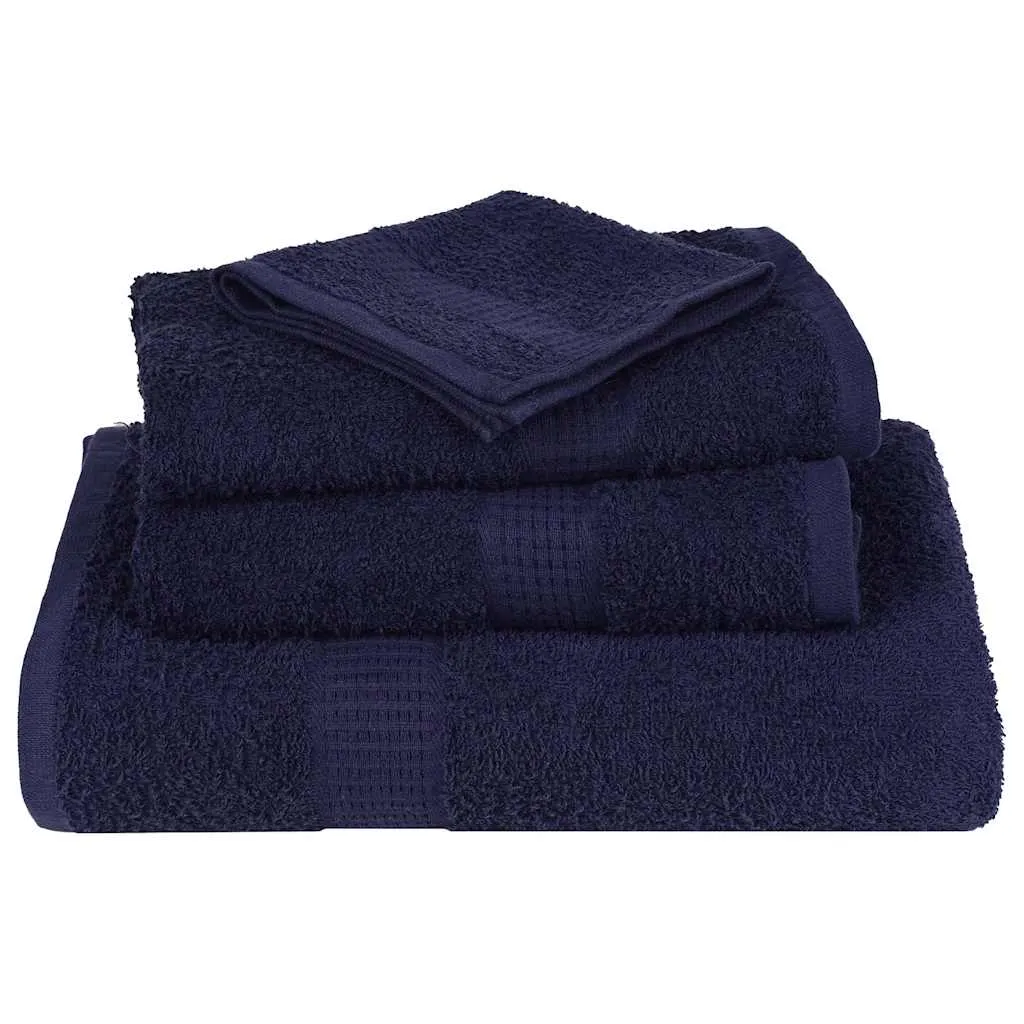 Bath Towels 10 pcs Navy Blue 100x150 cm 360 gsm 100% Cotton