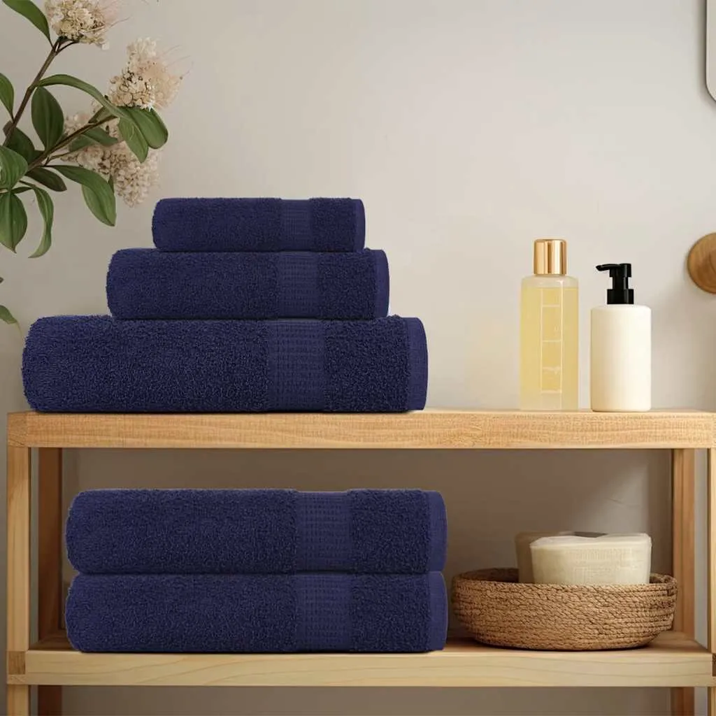 Bath Towels 10 pcs Navy Blue 100x150 cm 360 gsm 100% Cotton