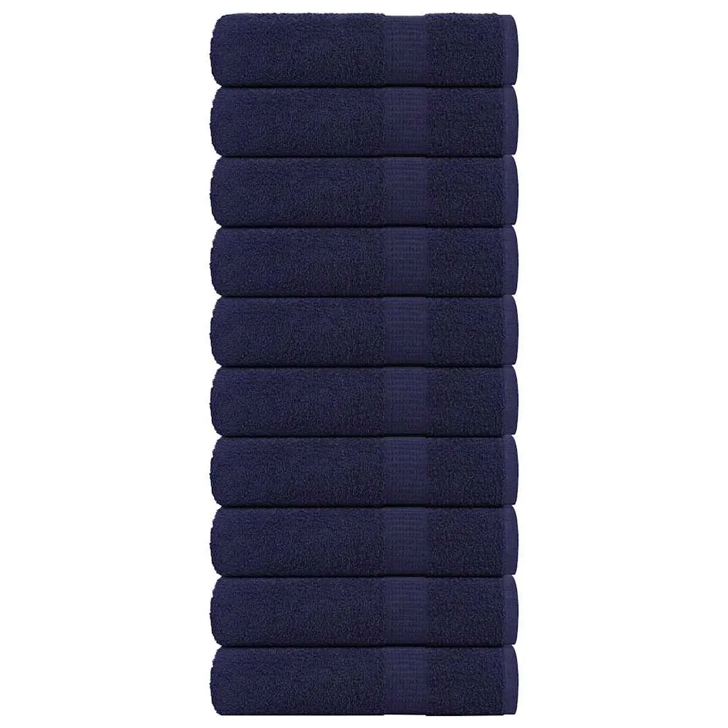 Bath Towels 10 pcs Navy Blue 100x150 cm 360 gsm 100% Cotton