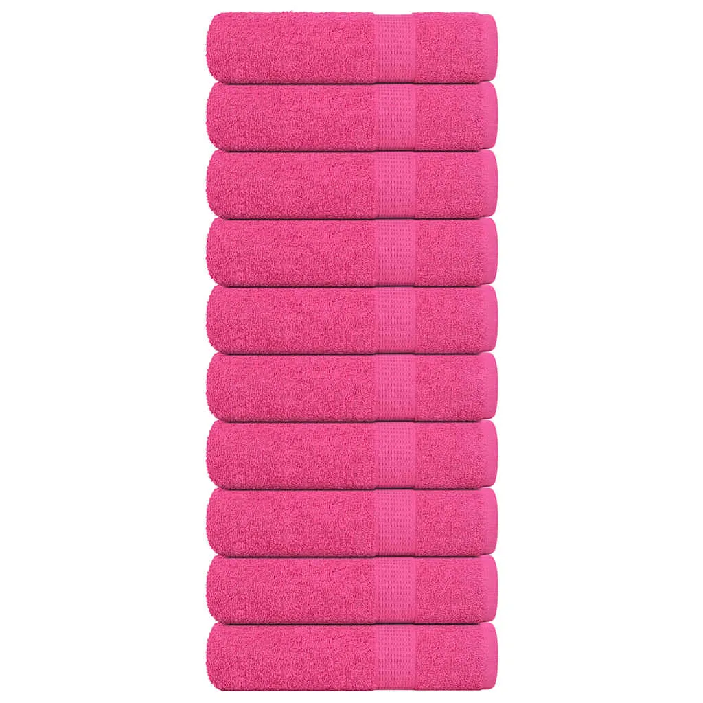 Bath Towels 10 pcs Pink 100x150 cm 360 gsm 100% Cotton