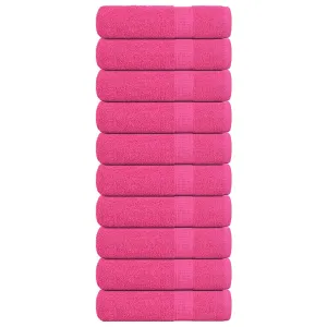 Bath Towels 10 pcs Pink 100x150 cm 360 gsm 100% Cotton