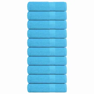 Bath Towels 10 pcs Turquoise 100x150 cm 360 gsm 100% Cotton