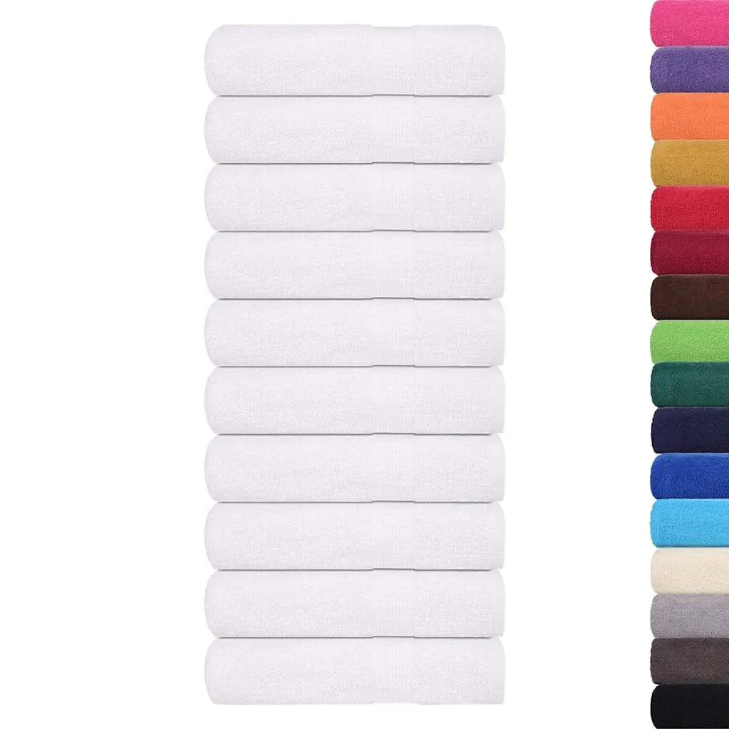 Bath Towels 10 pcs White 100x150 cm 360 gsm 100% Cotton