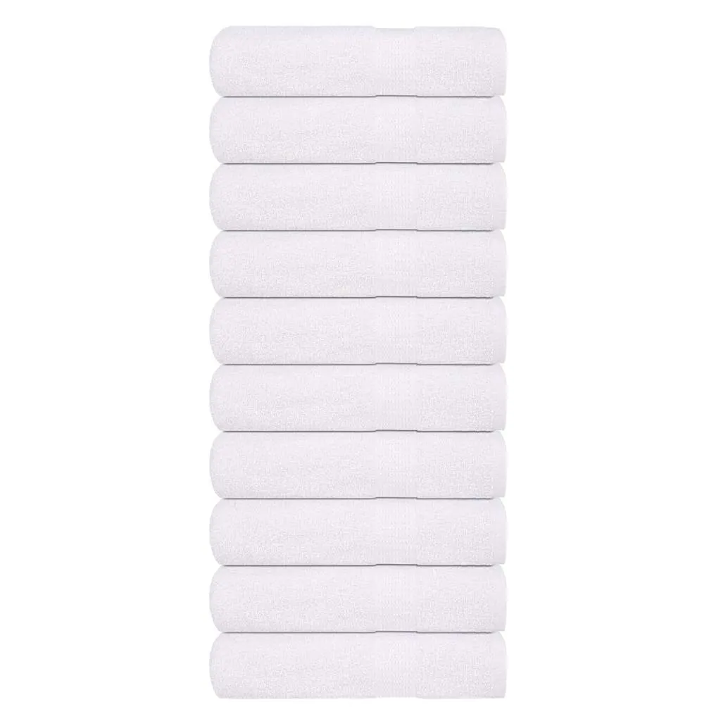 Bath Towels 10 pcs White 100x150 cm 360 gsm 100% Cotton