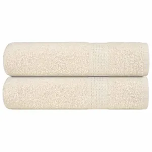 Bath Towels 2 pcs Cream 100x150 cm 360 gsm 100% Cotton