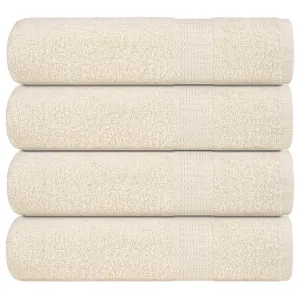 Bath Towels 4 pcs Cream 100x150 cm 360 gsm 100% Cotton