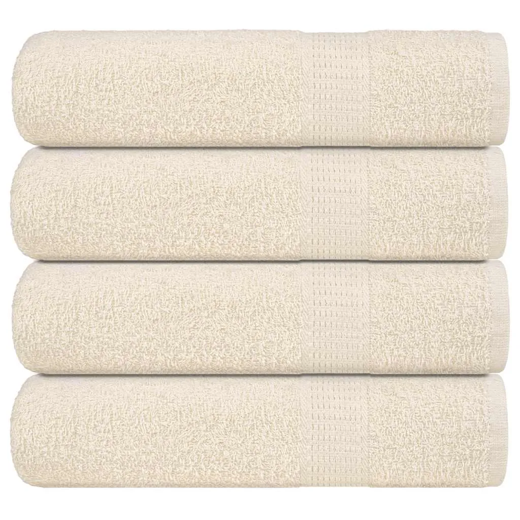 Bath Towels 4 pcs Cream 100x150 cm 360 gsm 100% Cotton