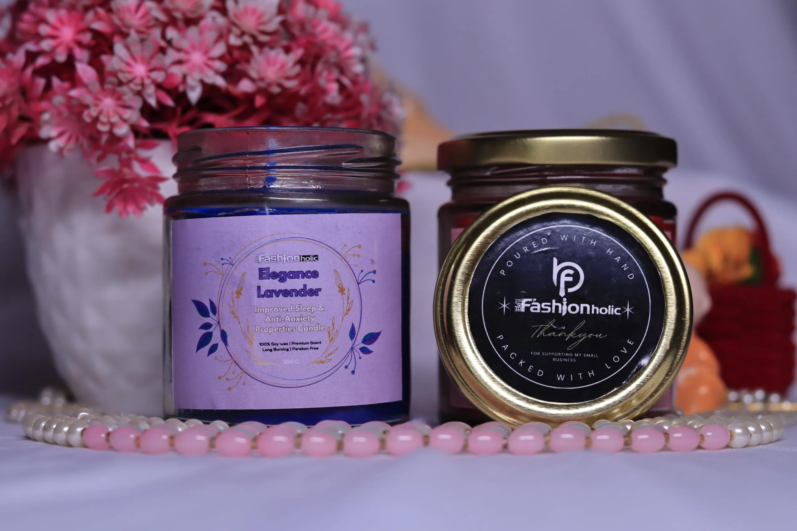 Be Fashionholic Jar Scented Candles Soy Wax 4 X 300gms Each, Scented Aromatic Fragrance of Lavender, Lemongrass, Rose, Chocolate (100% Natural Wax)- Handcrafted, Best Gift & Candles for Home