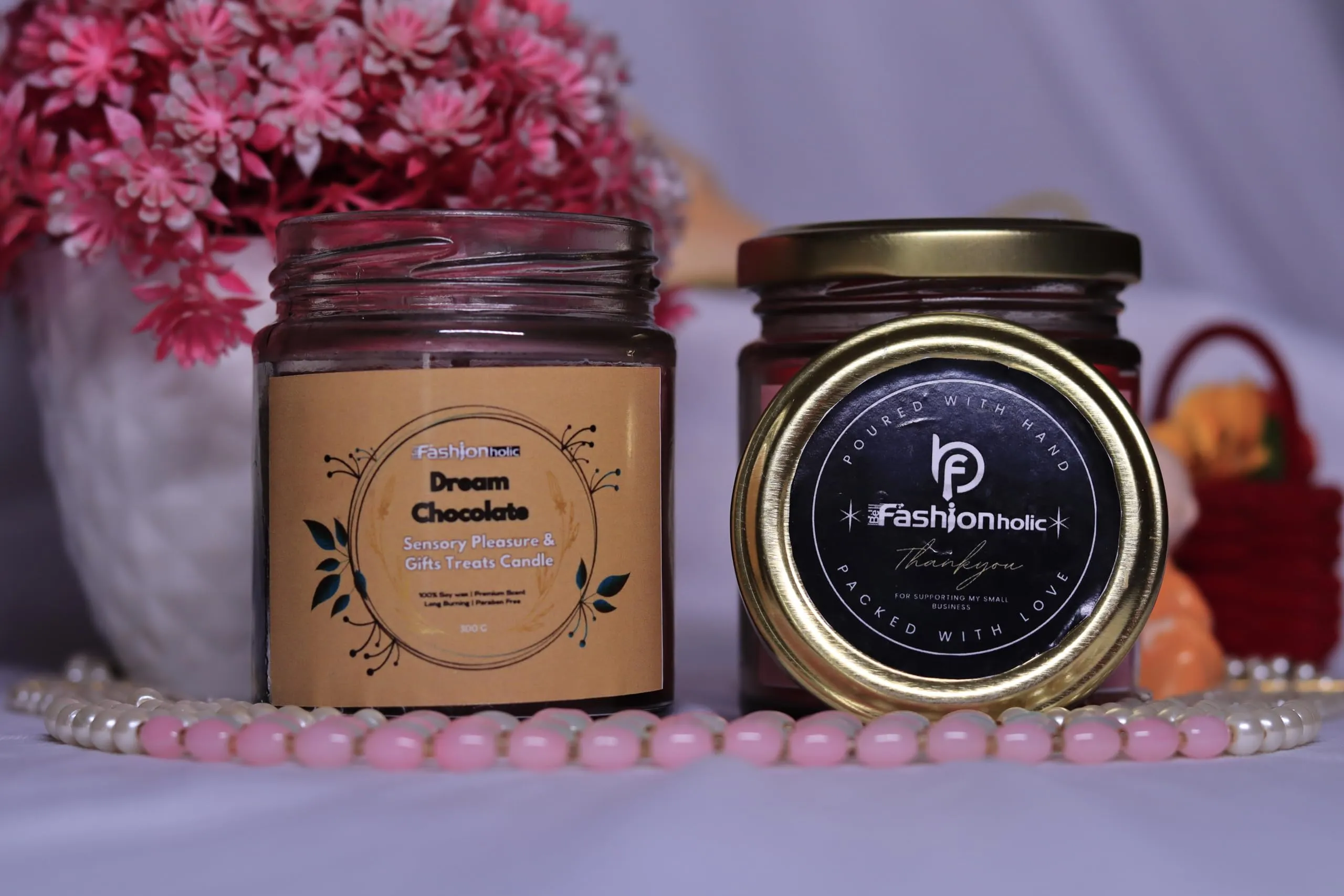 Be Fashionholic Jar Scented Candles Soy Wax 4 X 300gms Each, Scented Aromatic Fragrance of Lavender, Lemongrass, Rose, Chocolate (100% Natural Wax)- Handcrafted, Best Gift & Candles for Home