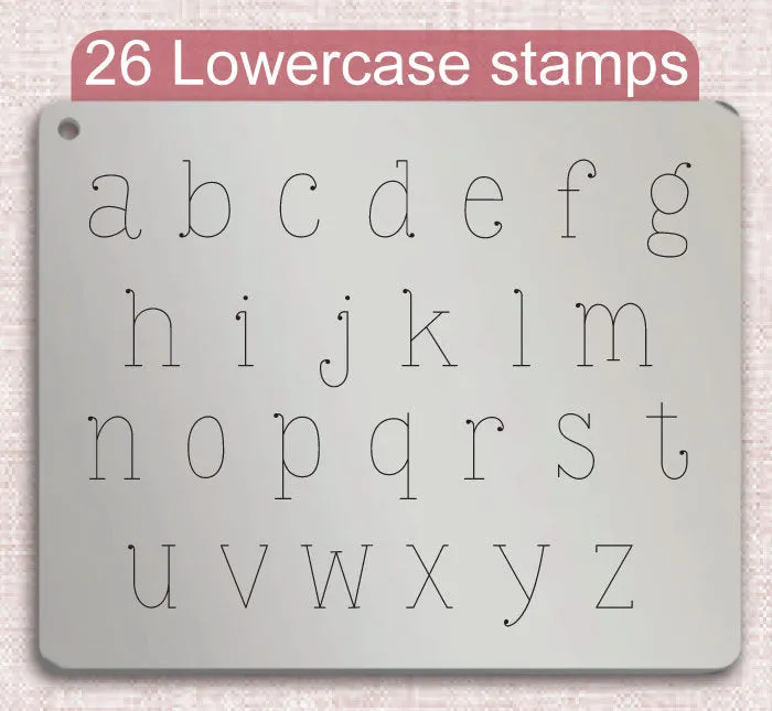 Be Still Metal Letter Stamps, full Alphabet.