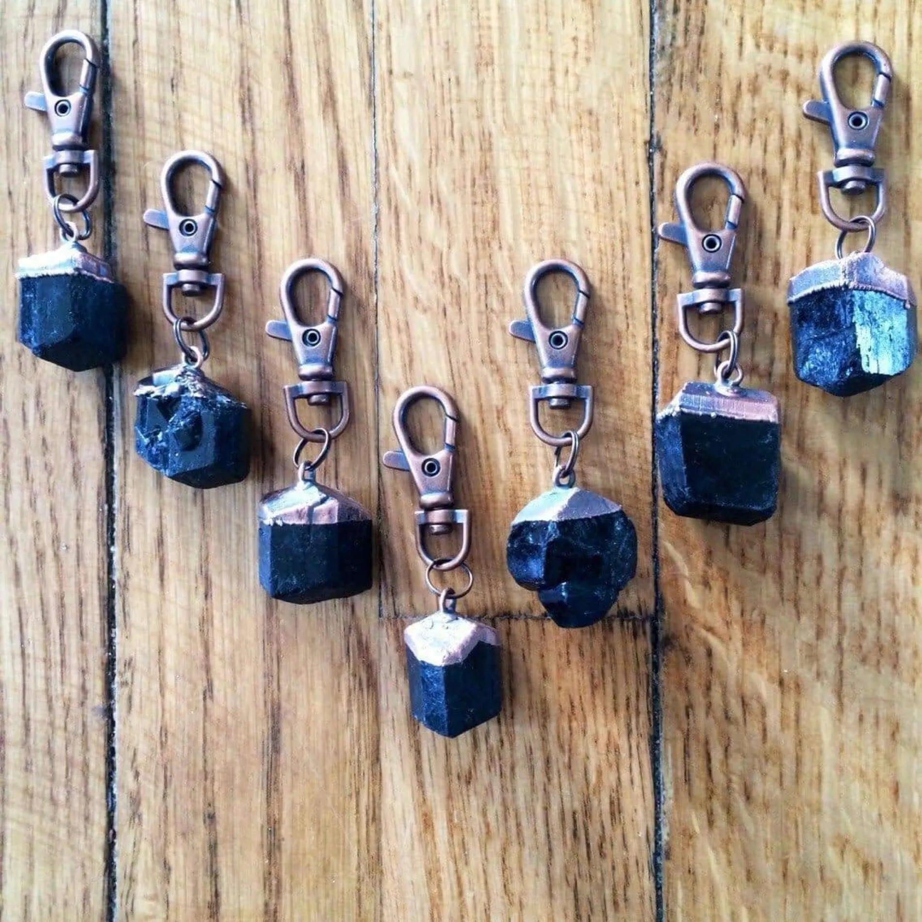 Black tourmaline keychain | Raw crystal keychain | Tourmaline crystal key clip | Schorl keychain | Fathers Day | Gift for dad