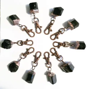 Black tourmaline keychain | Raw crystal keychain | Tourmaline crystal key clip | Schorl keychain | Fathers Day | Gift for dad