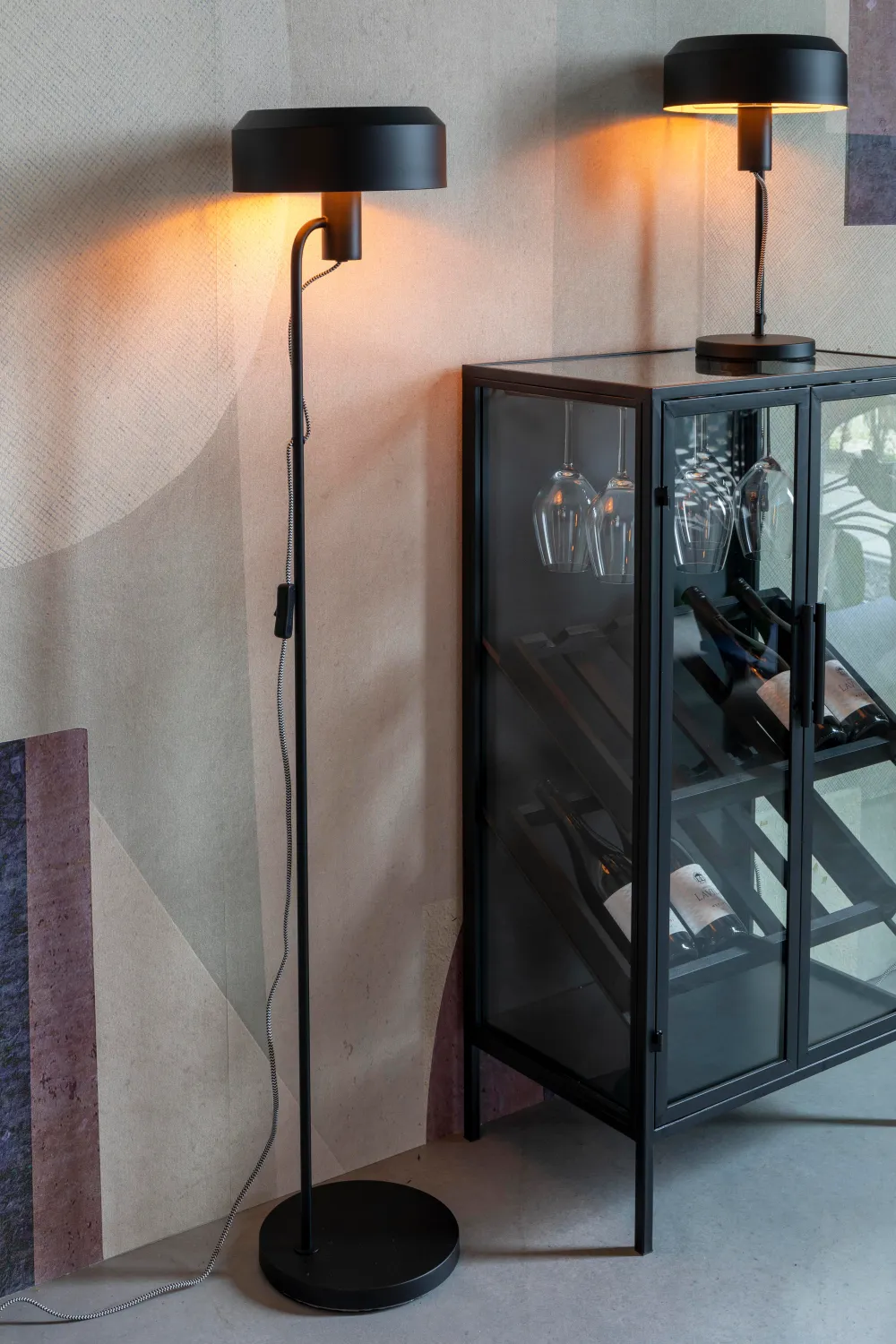 Black Wooden Wine Cabinet | DF Rob