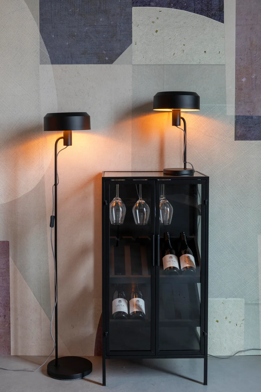 Black Wooden Wine Cabinet | DF Rob