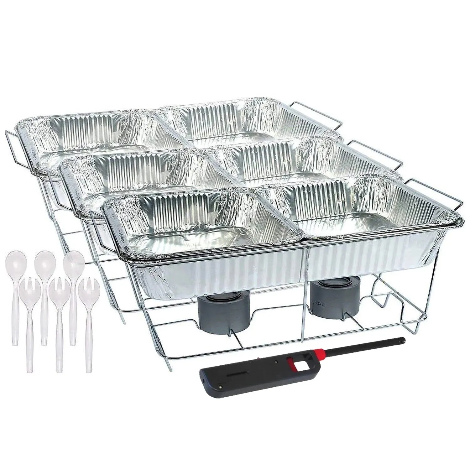 Buffet Serving Kit Disposable Aluminum Chafing Dish Buffet Party Set 24PC