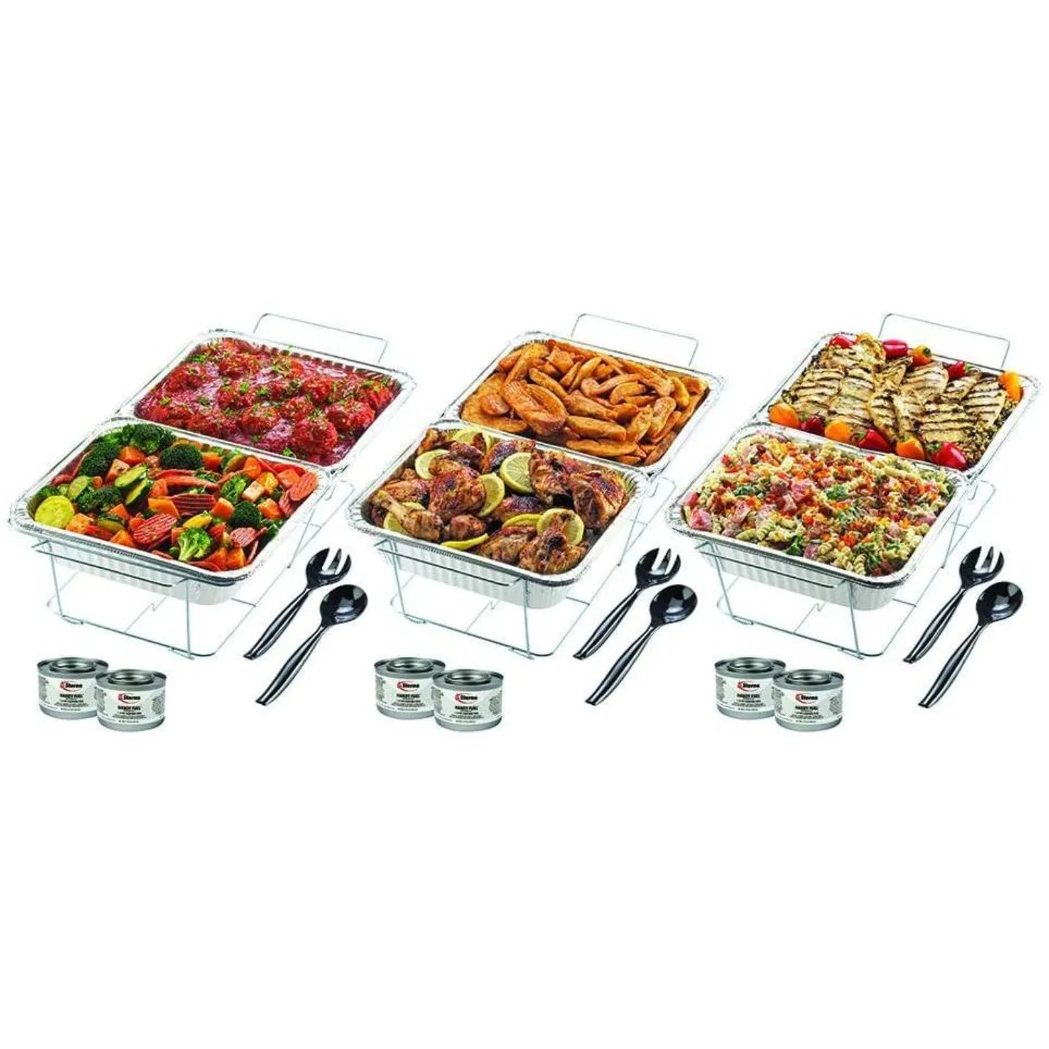 Buffet Serving Kit Disposable Aluminum Chafing Dish Buffet Party Set 24PC