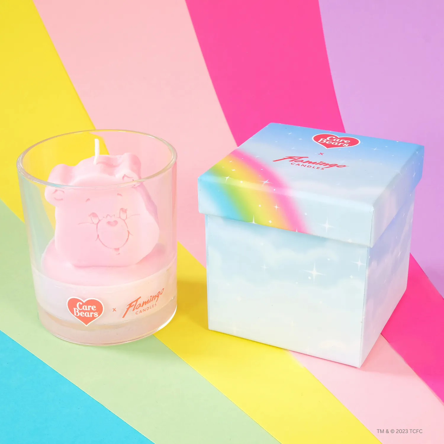 Care Bears x Flamingo Candles Fuzzy Wuzzy Cheer Bear 3D Icon Candle