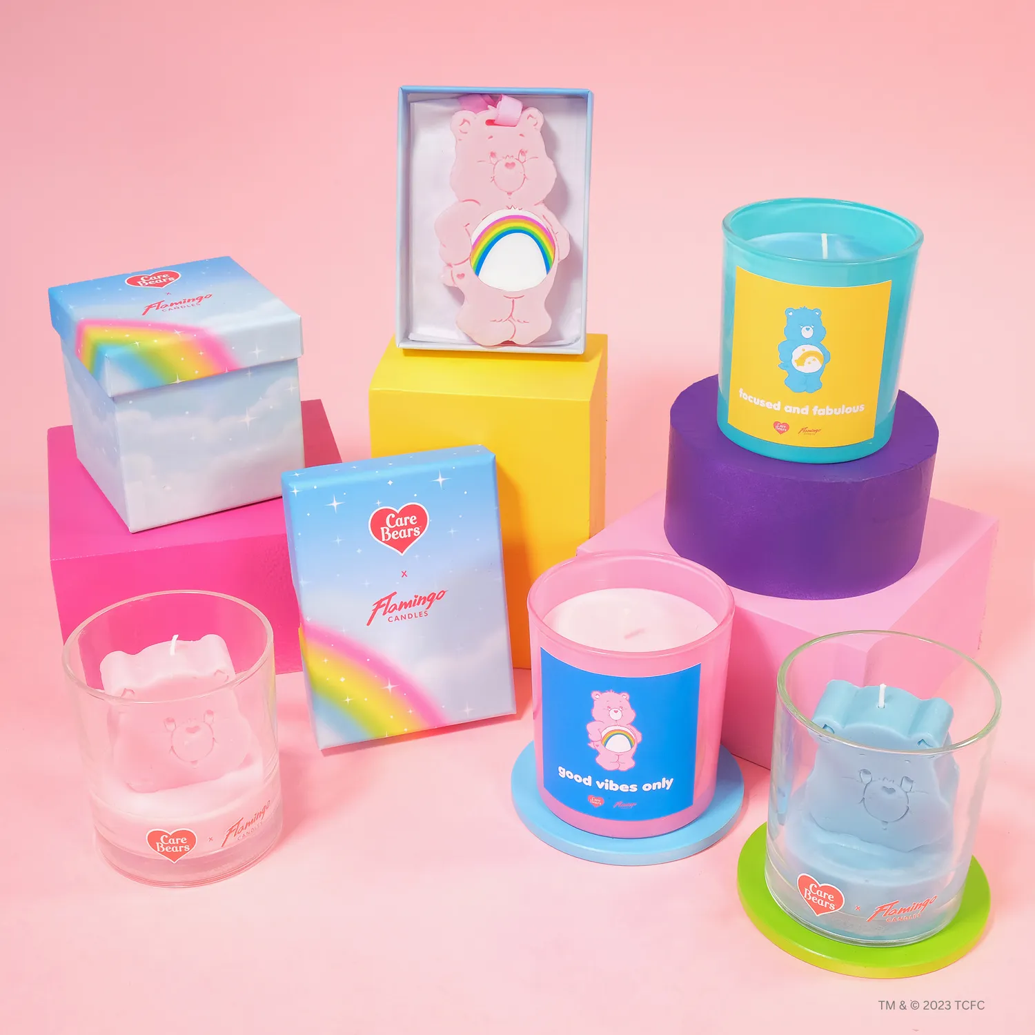 Care Bears x Flamingo Candles Fuzzy Wuzzy Cheer Bear 3D Icon Candle