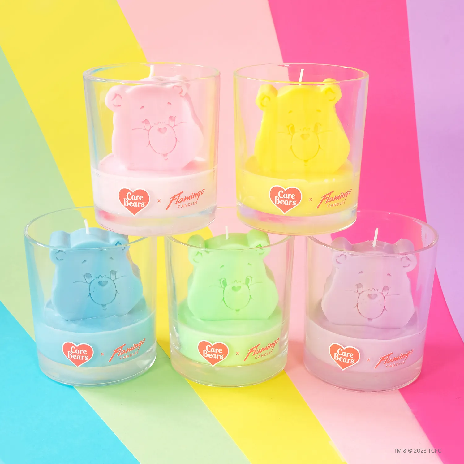 Care Bears x Flamingo Candles Fuzzy Wuzzy Cheer Bear 3D Icon Candle