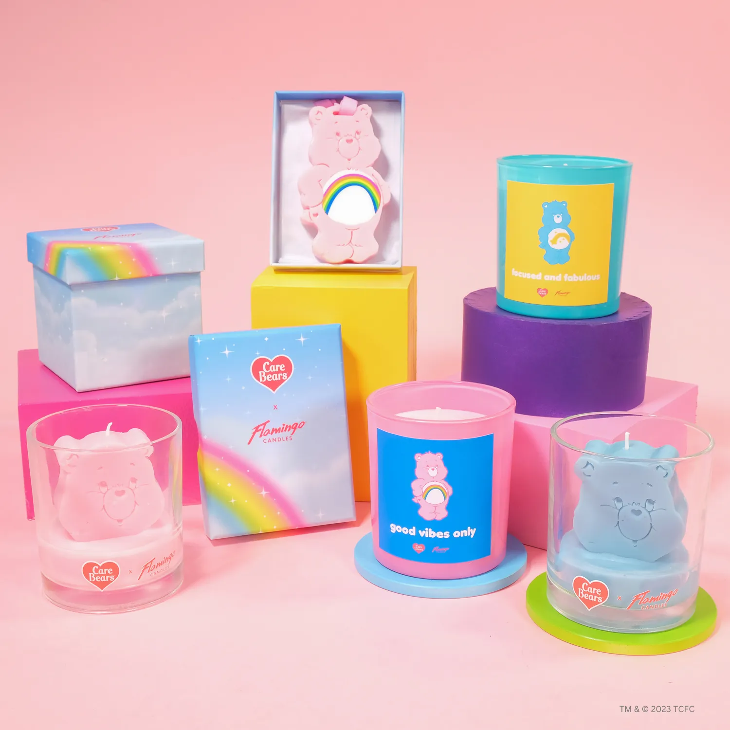 Care Bears x Flamingo Candles Fuzzy Wuzzy Cheer Bear 3D Icon Candle