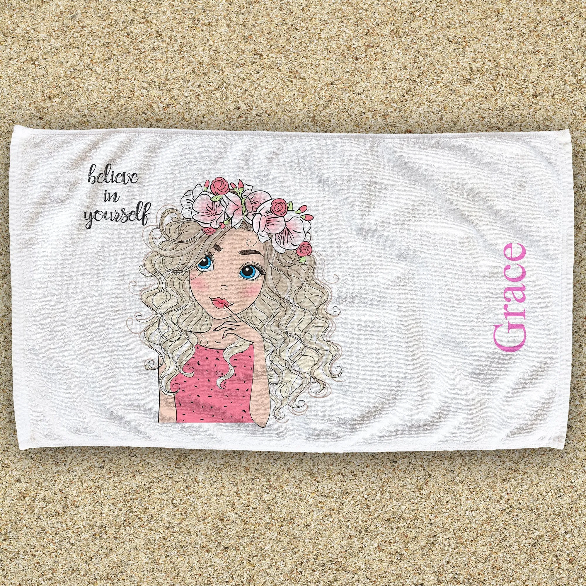 Command your royal adventure with MonogramOnline's Princess Monogrammed Towel - where personalization reigns supreme! |  30"x60" beach Towel