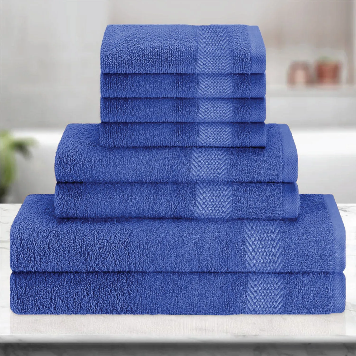 Cotton 8 Piece Towel Set-Soft Feel, Quick Dry, Highly Absorbent Durable Towels