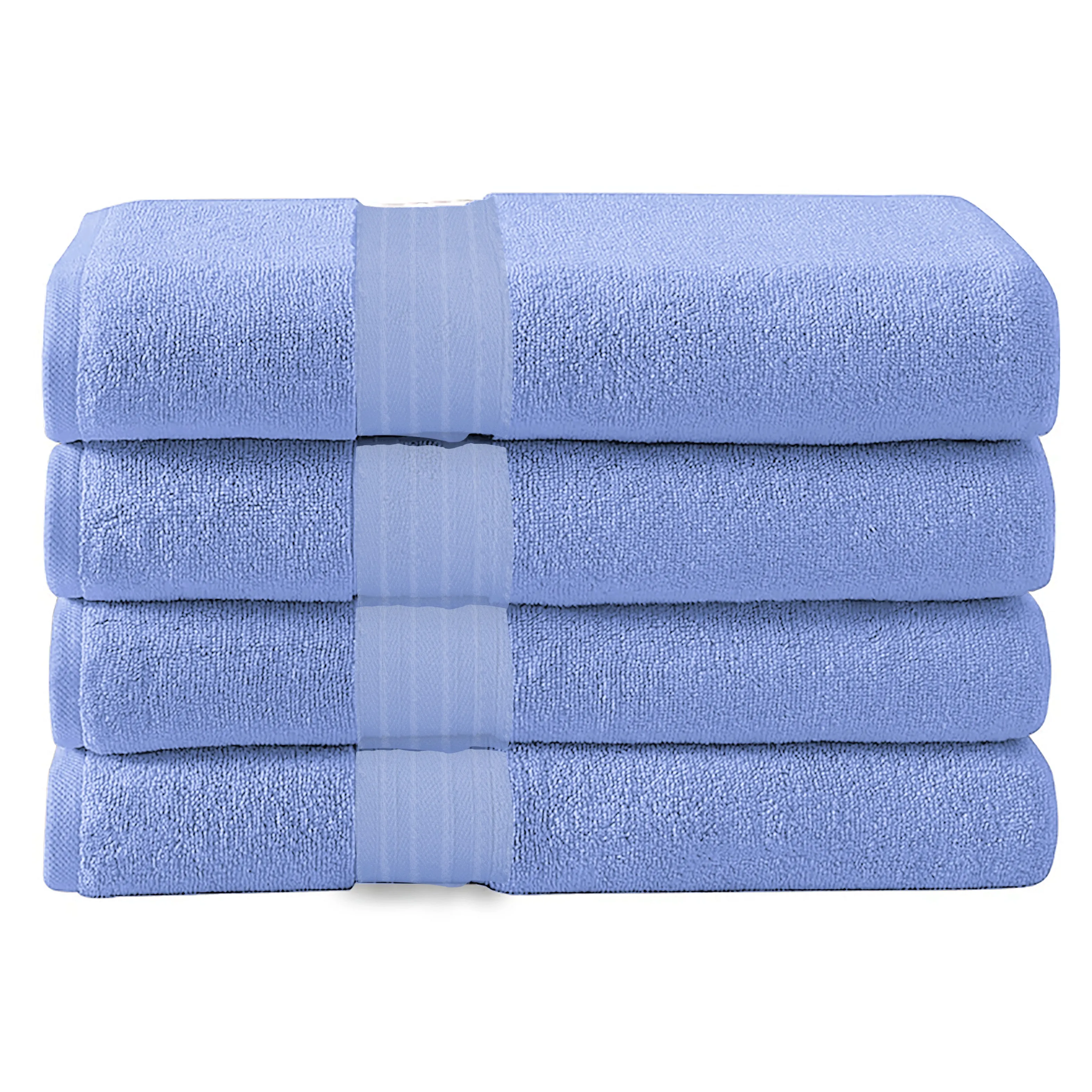 Cotton Bath Towel 70x140 CM 4 Piece Set, Light Blue