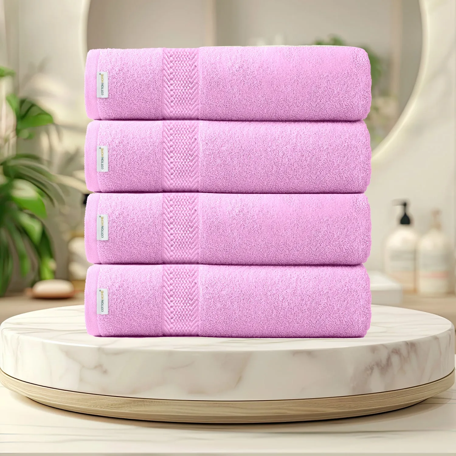 Cotton Bath Towel 70x140 CM 4 Piece Set-Soft Feel, Quick Dry, Highly Absorbent Durable Towels