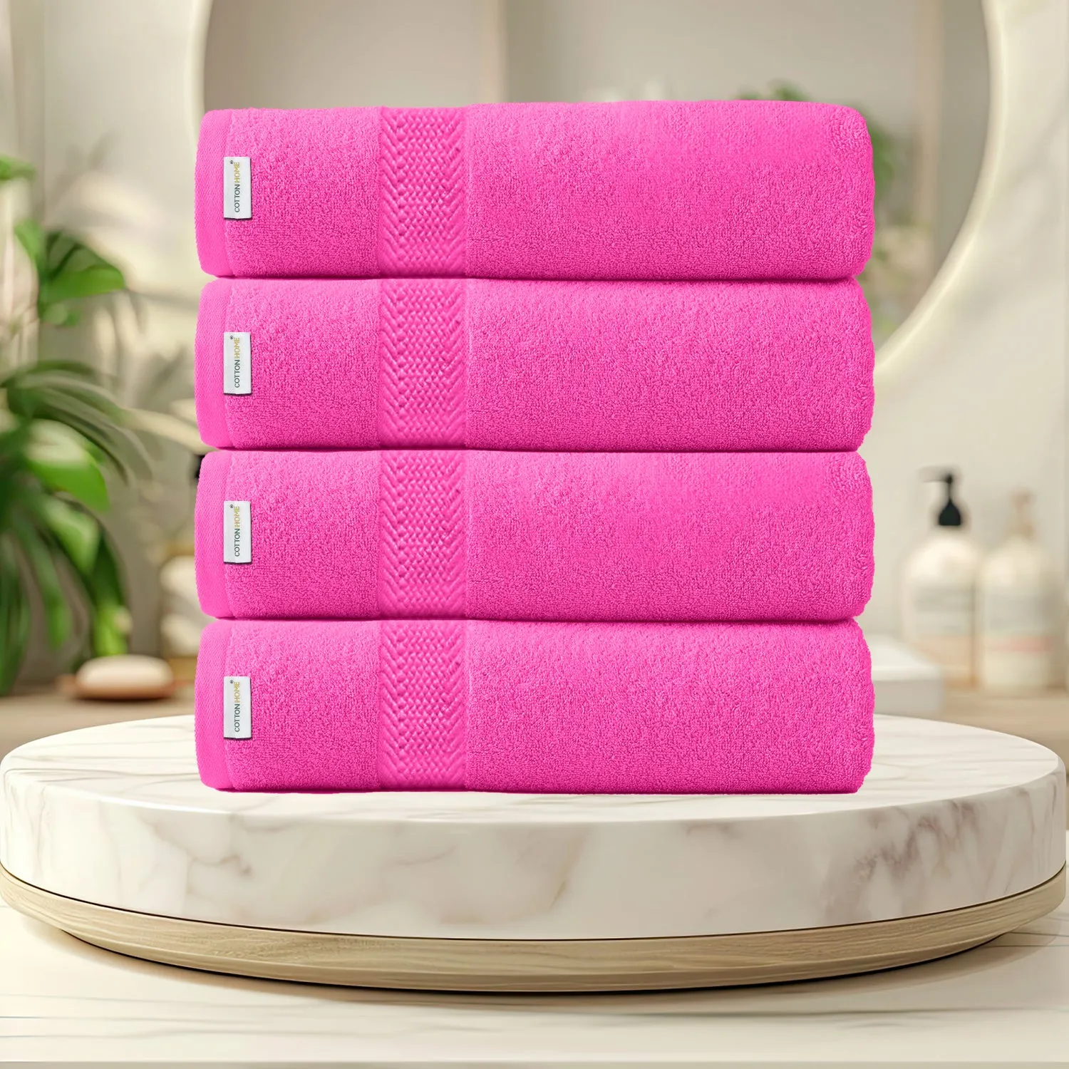 Cotton Bath Towel 70x140 CM 4 Piece Set-Soft Feel, Quick Dry, Highly Absorbent Durable Towels