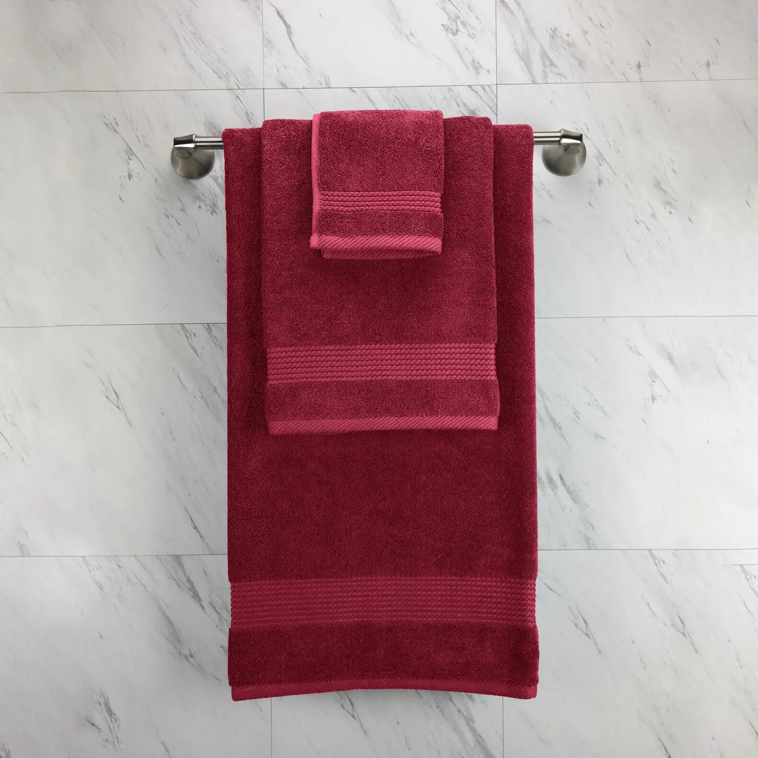 Cotton Home Ultimate Towel Collection - 6 Piece Bundle Burgundy