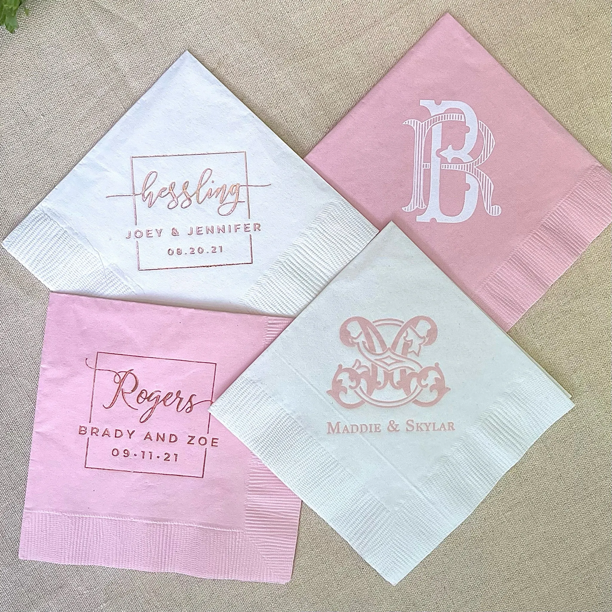 Custom Large Monogrammed Napkins