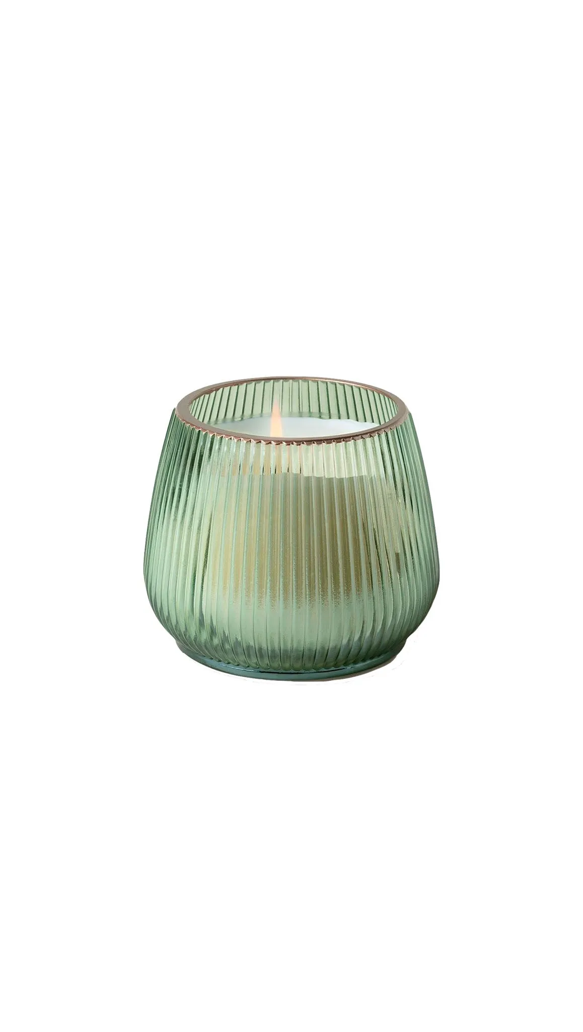 Cypress & Fir 12 oz Candle - Transparent Green Ribbed Glass