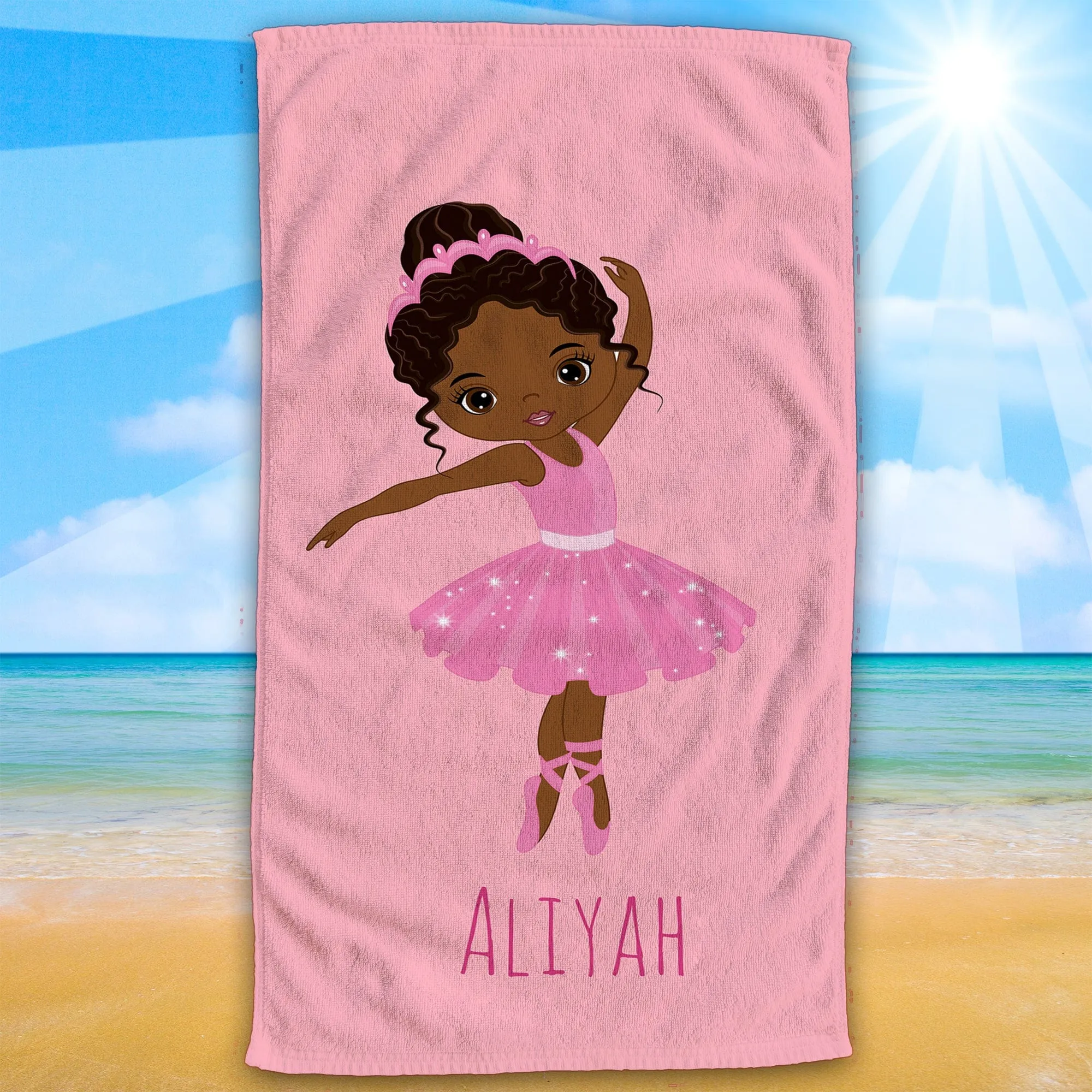 Dance Diva Delights - Monogrammed Ballerina Towels! | large 30"x60" beach Towel