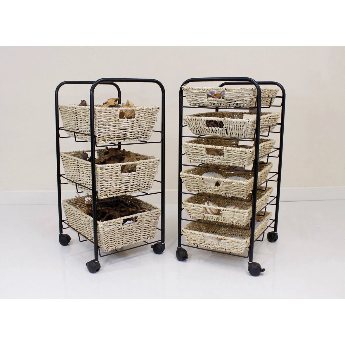 Deep Storage Trolley with Maize Baskets (6-Shelf)