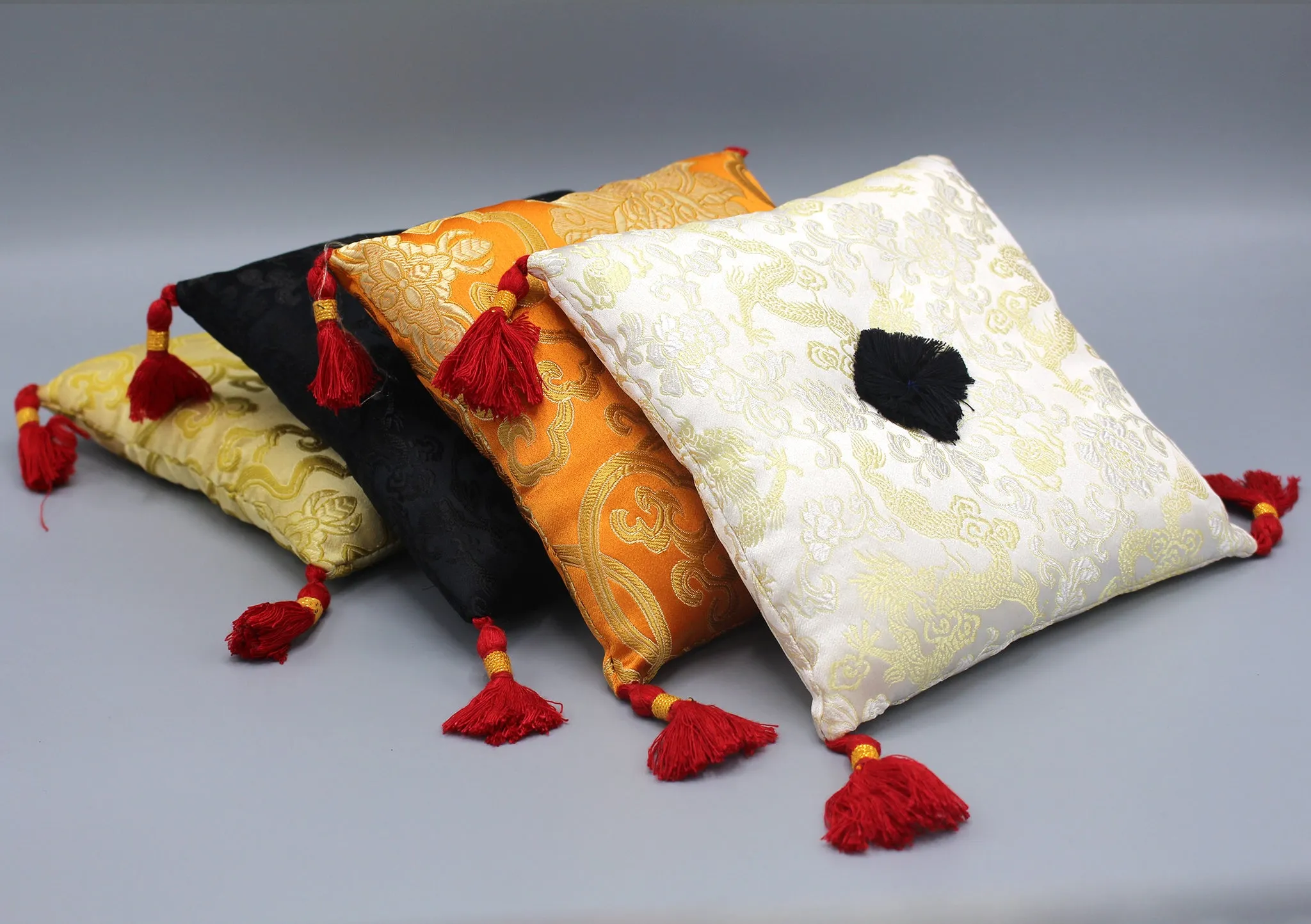 Embroidered Square Pillows for Singing Bowls