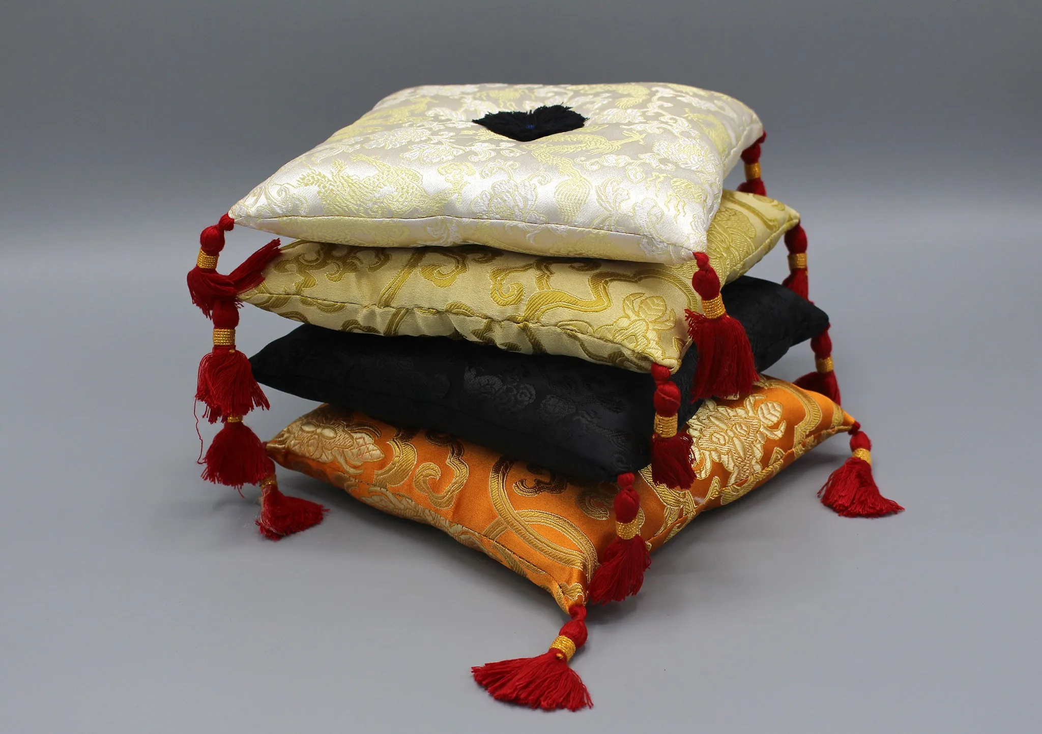 Embroidered Square Pillows for Singing Bowls