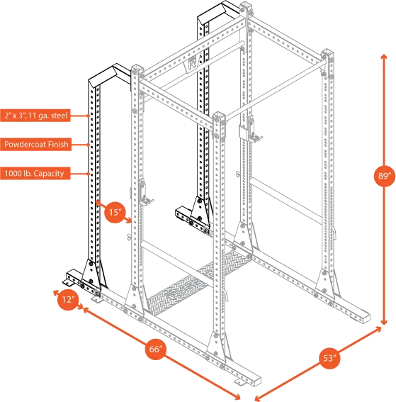 Extension for Y100 Rugged Series Full Rack (Extension Only, Rack Not Included)