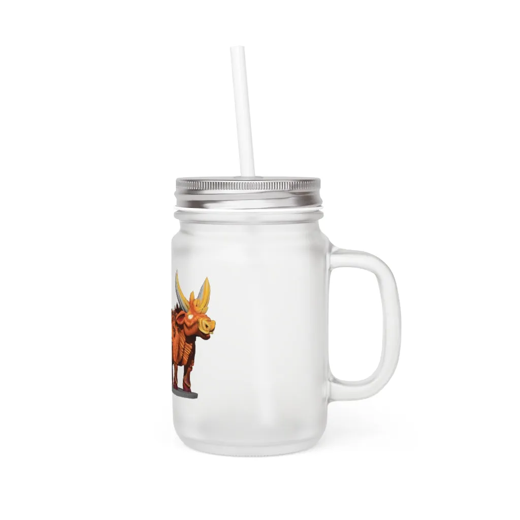 Fire Bull Mason Jar